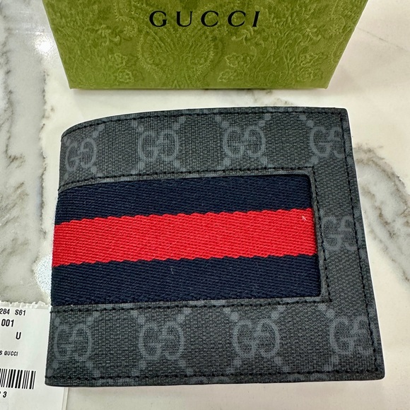 Gucci GG Supreme Web Bifold Wallet - Picture 1 of 9